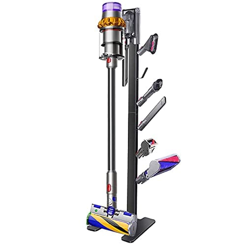 Xigoo Metal Vacuum Cleaner Storage Stand for Dyson V11 V10 V8 V7 V6 Cordless Vacuum Cleaners & Accessories - Freestanding Organizer Rack in Brushed Black