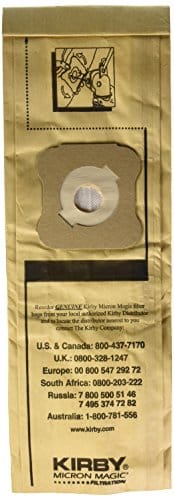 Genuine Kirby Micron Magic Filtration Vacuum Cleaner Bags for Models G4 and G5 - Package of 9