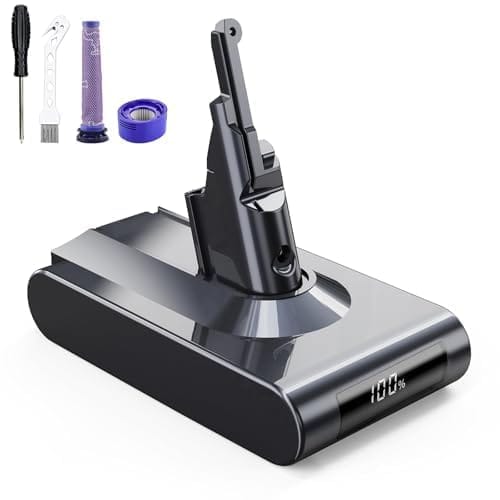 High Capacity 21.6V 8.0Ah Lithium-ion Dyson V8 Battery Replacement with Display