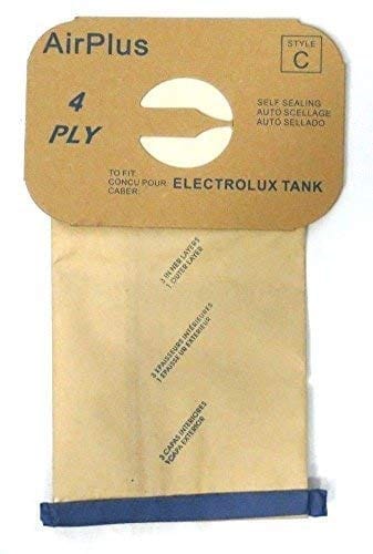 Pack of 8 Electrolux Canister Vacuum Style C 4-Ply Bags with Rubber Seal