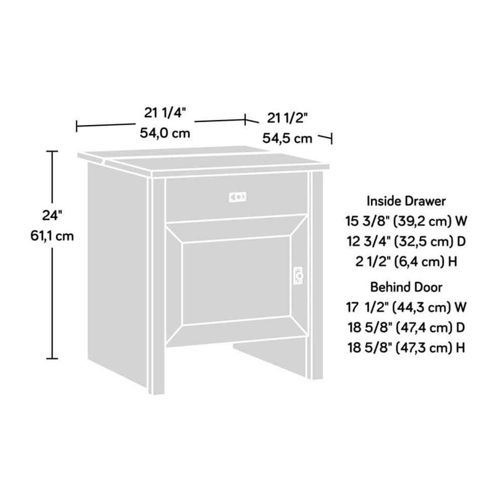 Sauder Homeplus Robot Vacuum Storage Side Table End Table Cabinet with Charging Station in Soft White and Lintel Oak - Review Image 3