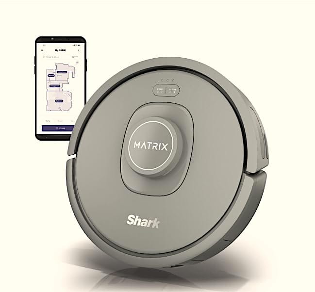Renewed Shark RV2300 Matrix Robot Vacuum for Hardwood Floors & Carpets - Precision Home Mapping, Pet Hair Cleaning, Wi-Fi, Gray