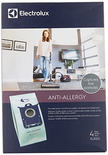 Electrolux El202G S-Bag Anti-Allergy Synthetic Vacuum Bags, 4 Pack - Blue (Fits Electrolux Harmony, Oxygen, & Oxygen 3 Canister Vacuums)
