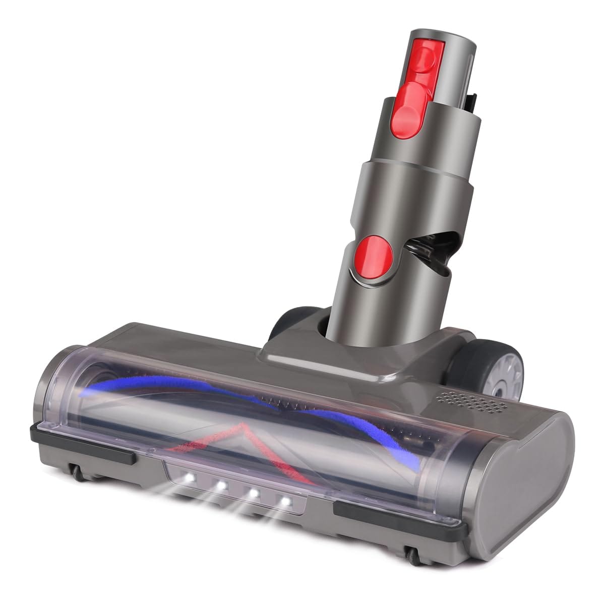 Laymi V-Shape Turbo Bristle Roller Brush Cleaner Head Attachment for Dyson Cordless Stick Vacuums V7 V8 V10 V11 V15 with LED Headlights