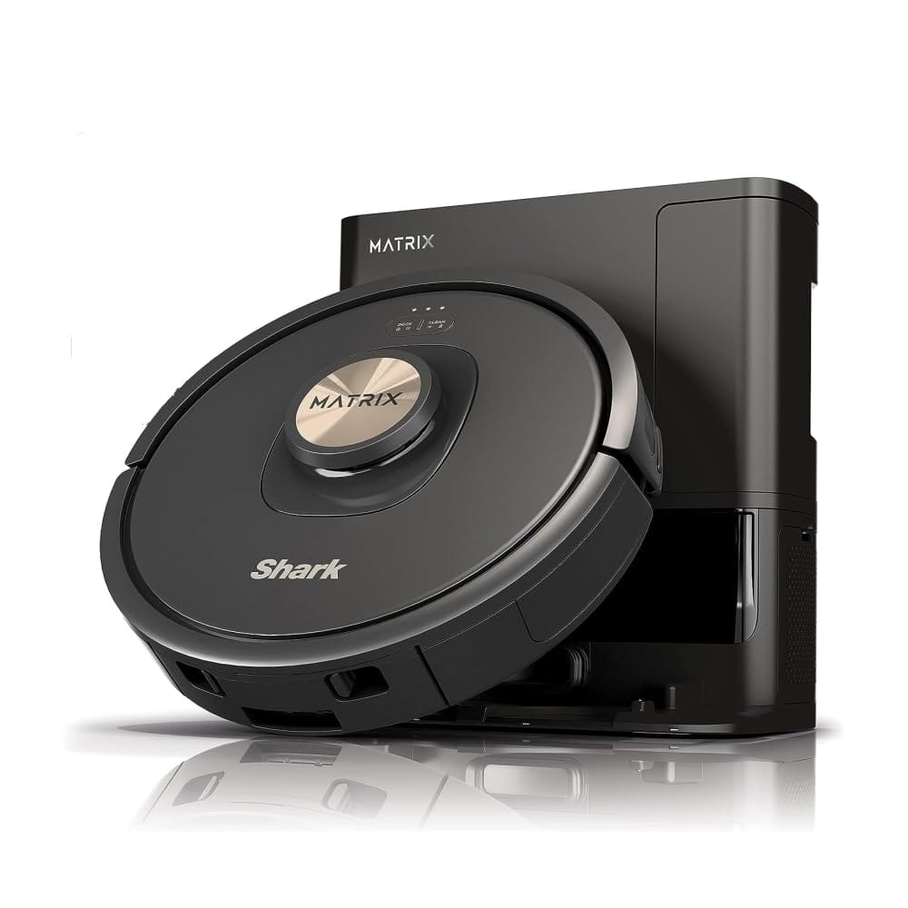Shark AV2310AE Matrix Self-Emptying Robot Vacuum Cleaner with Precision Home Mapping, Powerful Suction for Pet Hair, Bagless Base, 45-Day Capacity, Wi-Fi Connectivity - Black/Brass