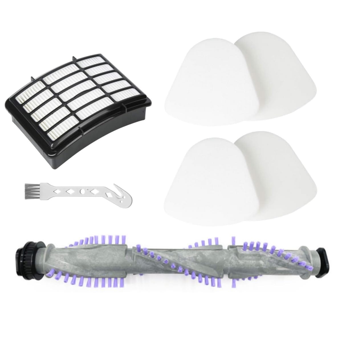 Replacement Filter and Roller Brush Set for Shark Navigator Lift-Away NV350, NV351, NV352, NV356E, NV355, NV356, NV358, NV360