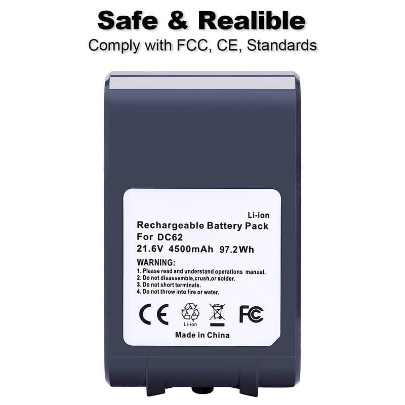 High-Capacity Lasica 4.5 Ah 21.6V V6 Replacement Battery with 2 Filters - Compatible with Dyson V6 Vacuum Cleaners - Review Image 5
