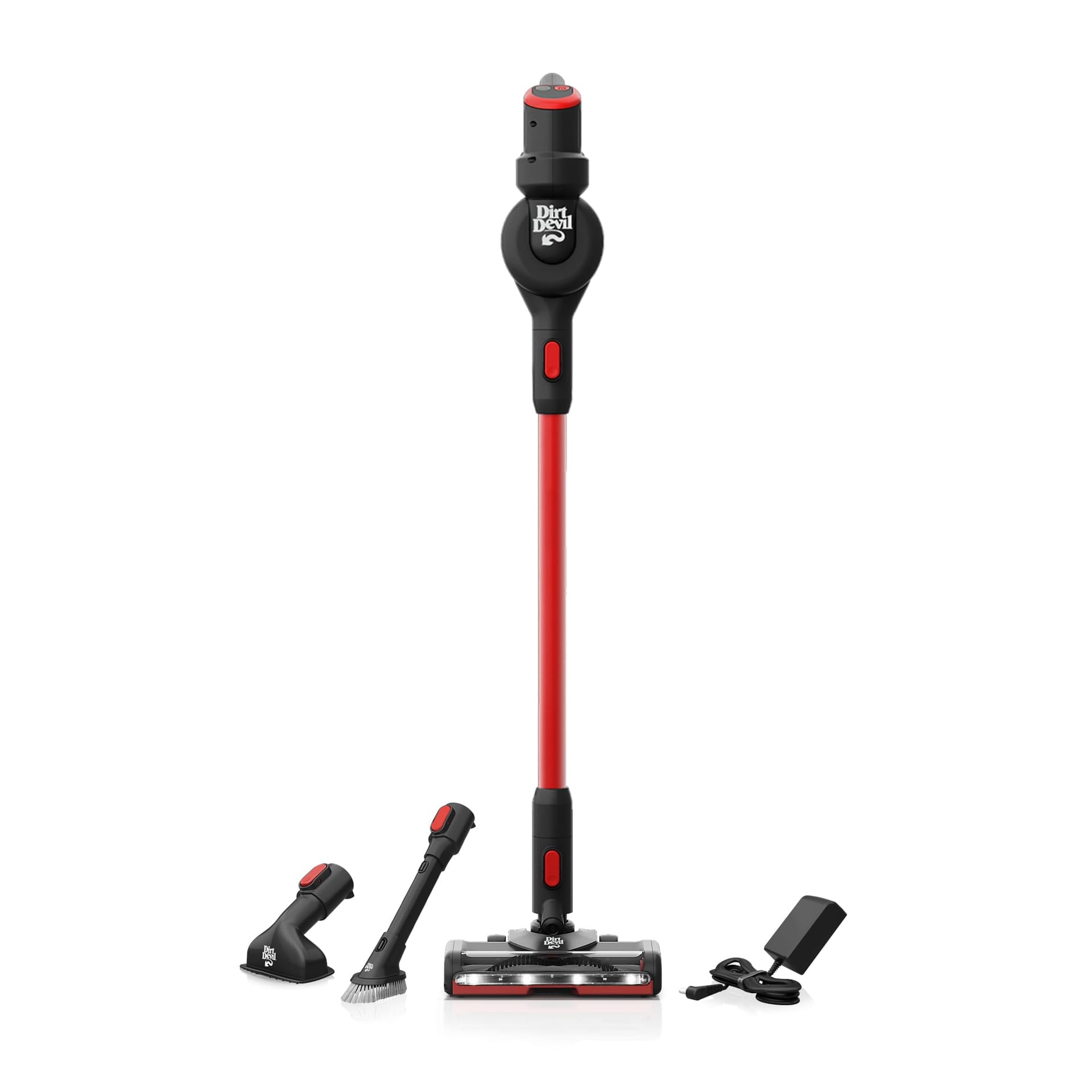 Dirt Devil Self-Standing Cordless Stick Vacuum Cleaner for Carpet and Hard Floors with LED Headlights, Lightweight Design, Powerful Suction - BD57000V, Black