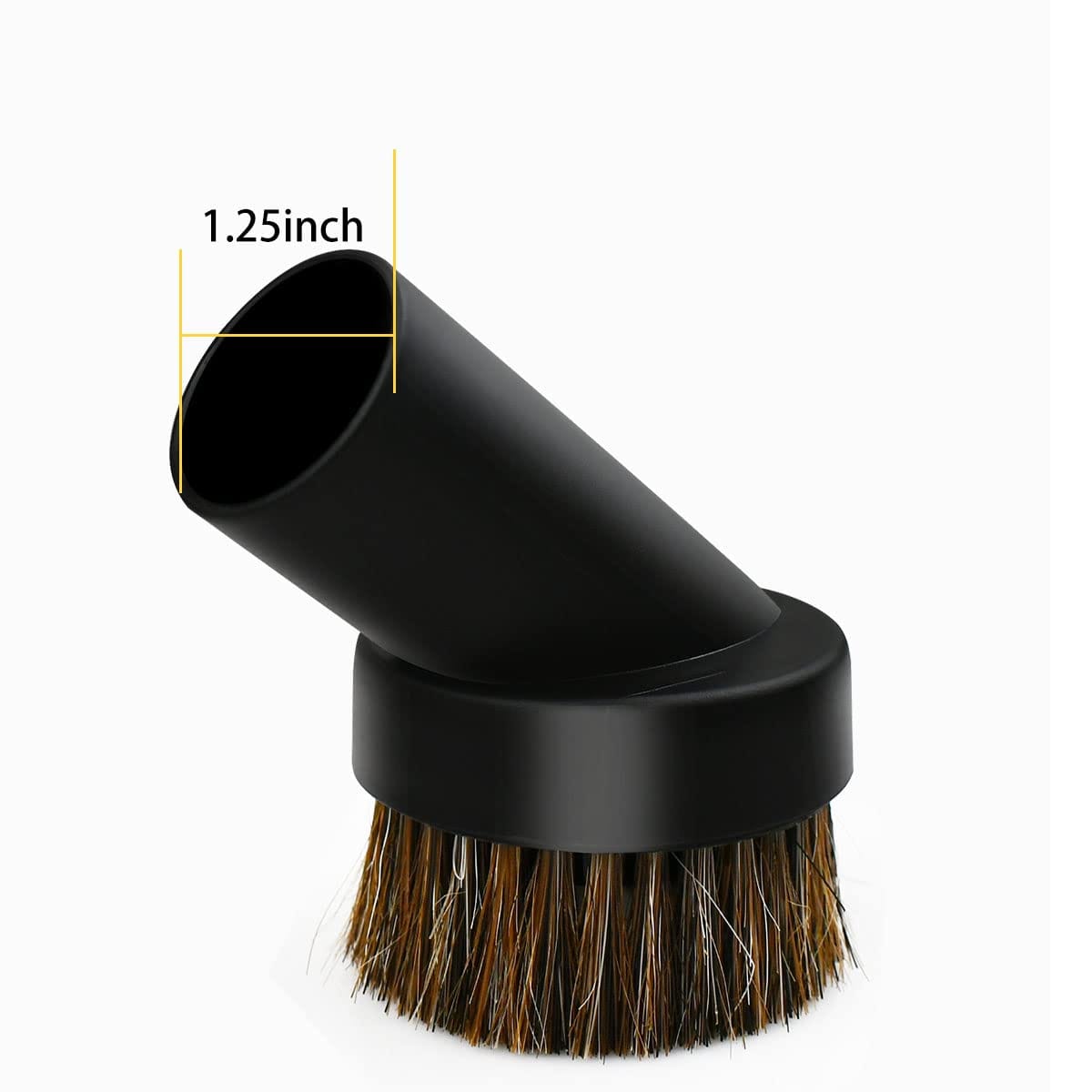 2 Pcs Black Round Dust Brush 1.25'' Vacuum Hose Attachment with Horse Hair Bristles for Efficient Cleaning - Compatible with Most Vacuum Cleaners - Review Image 3