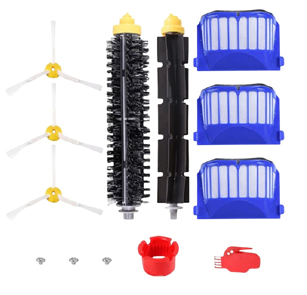 10 Pack Replacement Parts for iRobot Roomba 600 Series - Filter, Side Brush & Bristle and Beater Brush Accessories Kit