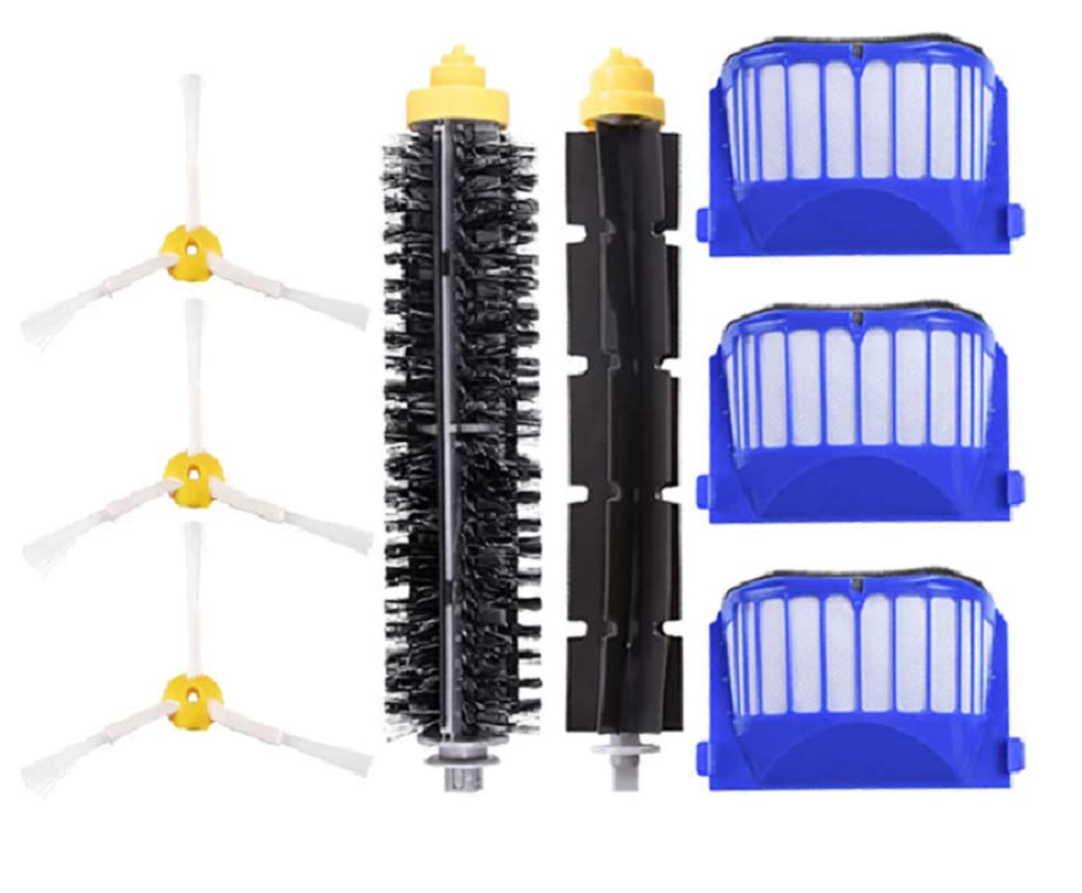 Premium Replacement Parts Accessory Kit for iRobot Roomba 600 & 500 Series Vacuum Cleaners - Side Brush, Bristle Brush, Flexible Beater Brush, Filter, and Screw