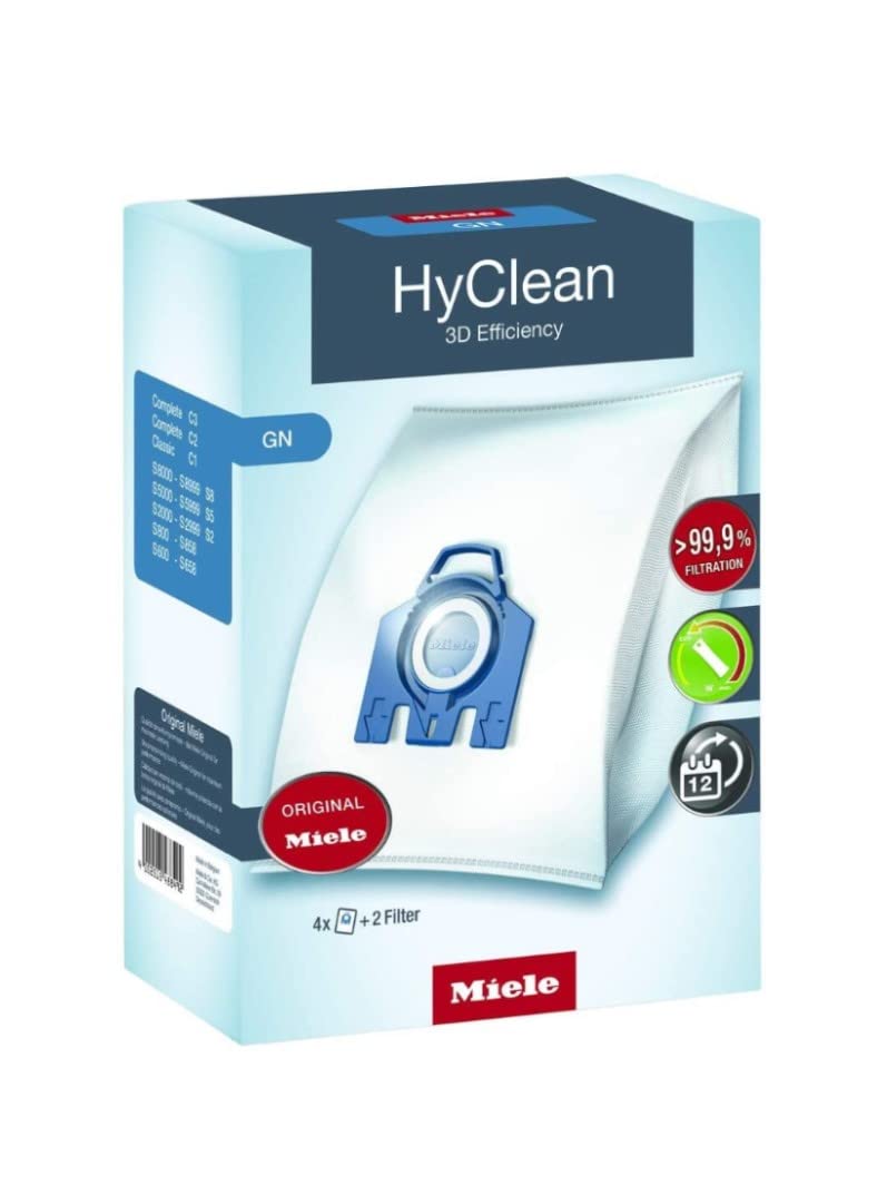 Genuine Miele Airclean 3D Efficiency GN Vacuum Cleaner Bags for Complete C2, Complete C3, Classic C1, S8, S5, and S2 Vacuum Cleaners