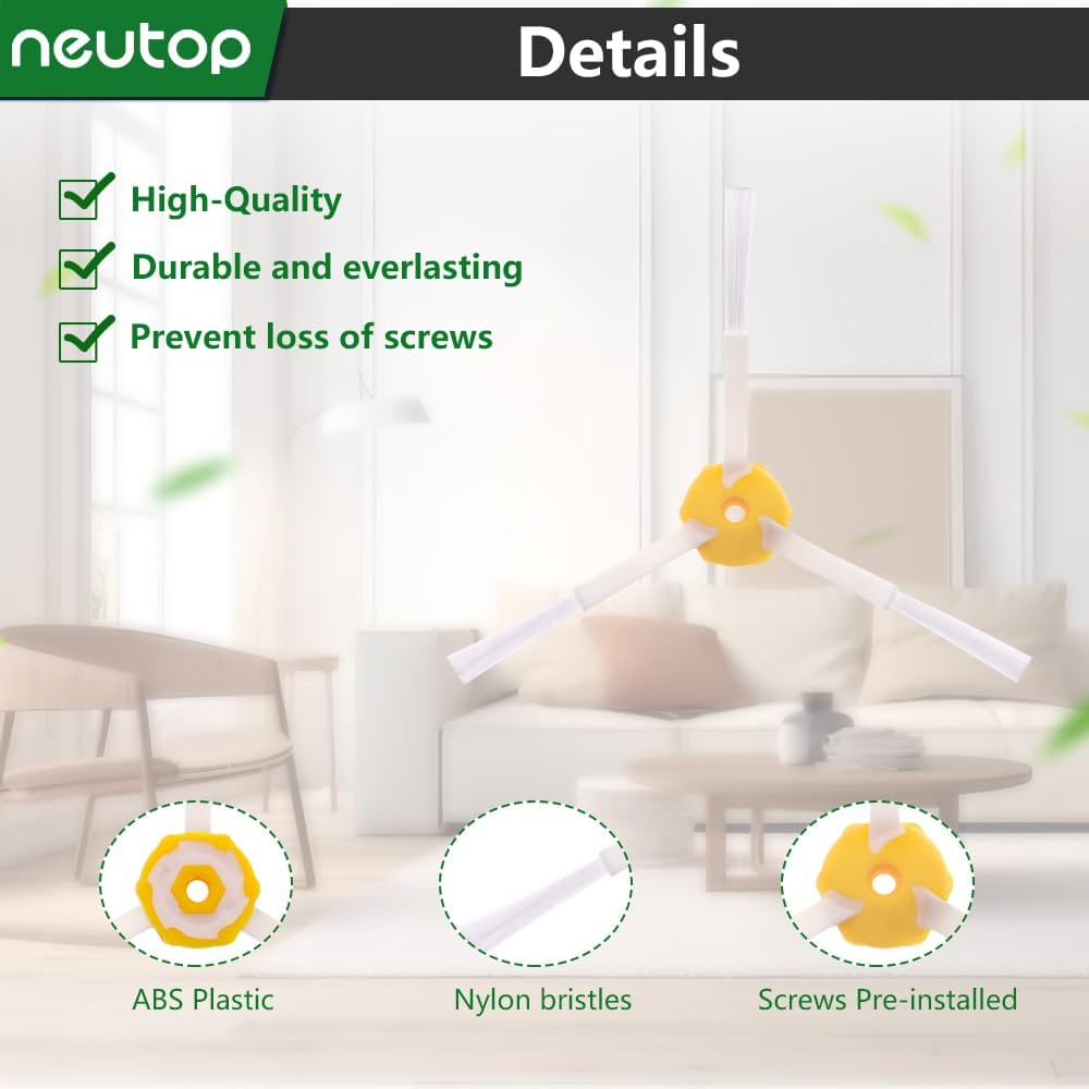 Neutop Replacement Parts for Irobot Roomba 675 677 671 670 665 655 645 694 692 614 - Robot Vacuum Accessories with Flexible Beater & Bristle Brush - Review Image 4