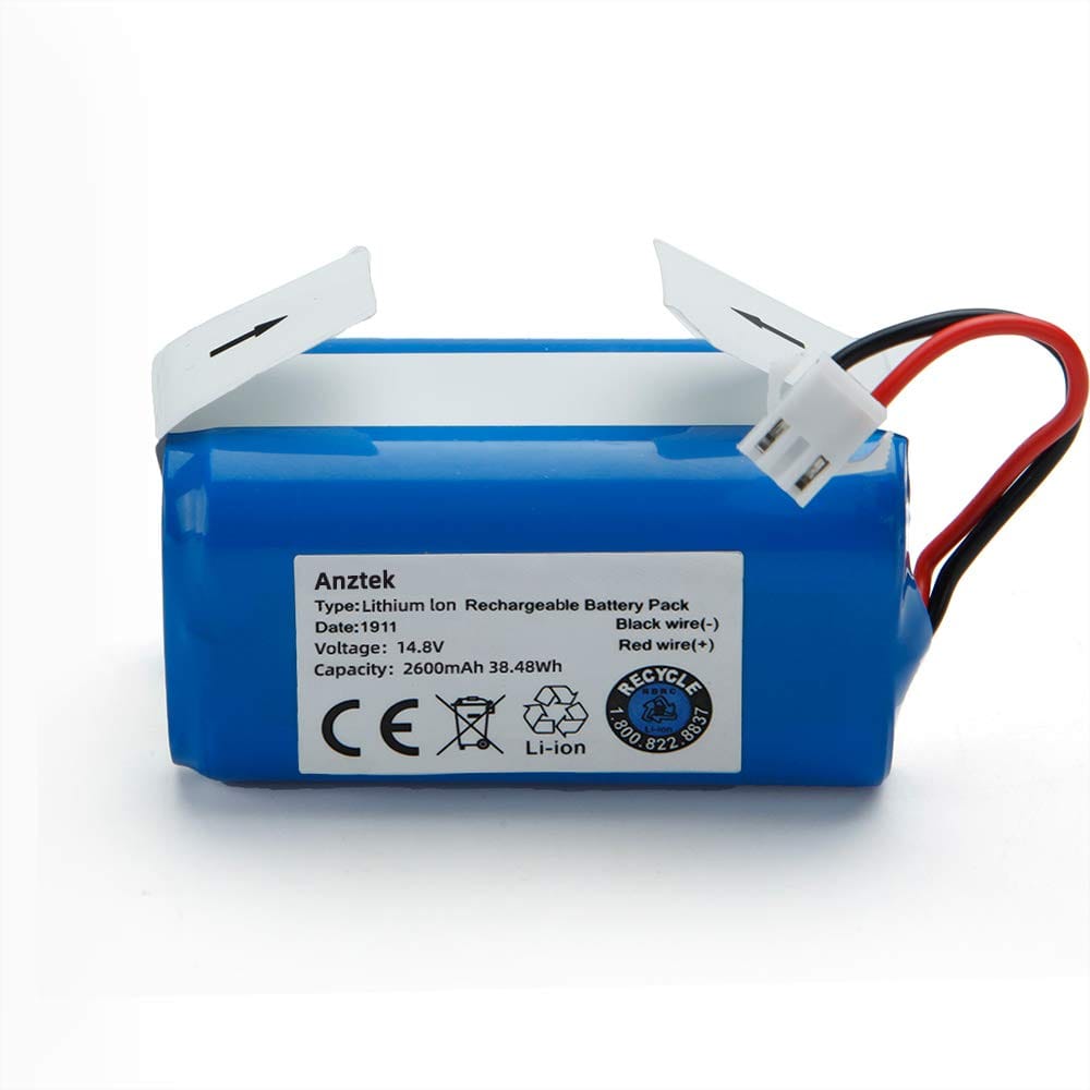 High Capacity Replacement Shark Ion RVBAT700 Battery for RV700, RV720, RV725, RV750 | 14.8V 2600mAh Rechargeable Battery (3 Prong Plug)