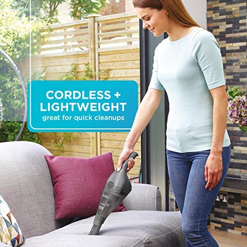Lightweight Cordless Black+Decker Dustbuster Hand Vacuum Kit with Wall-Mount Charging Base (Dark Gray) - Review Image 4
