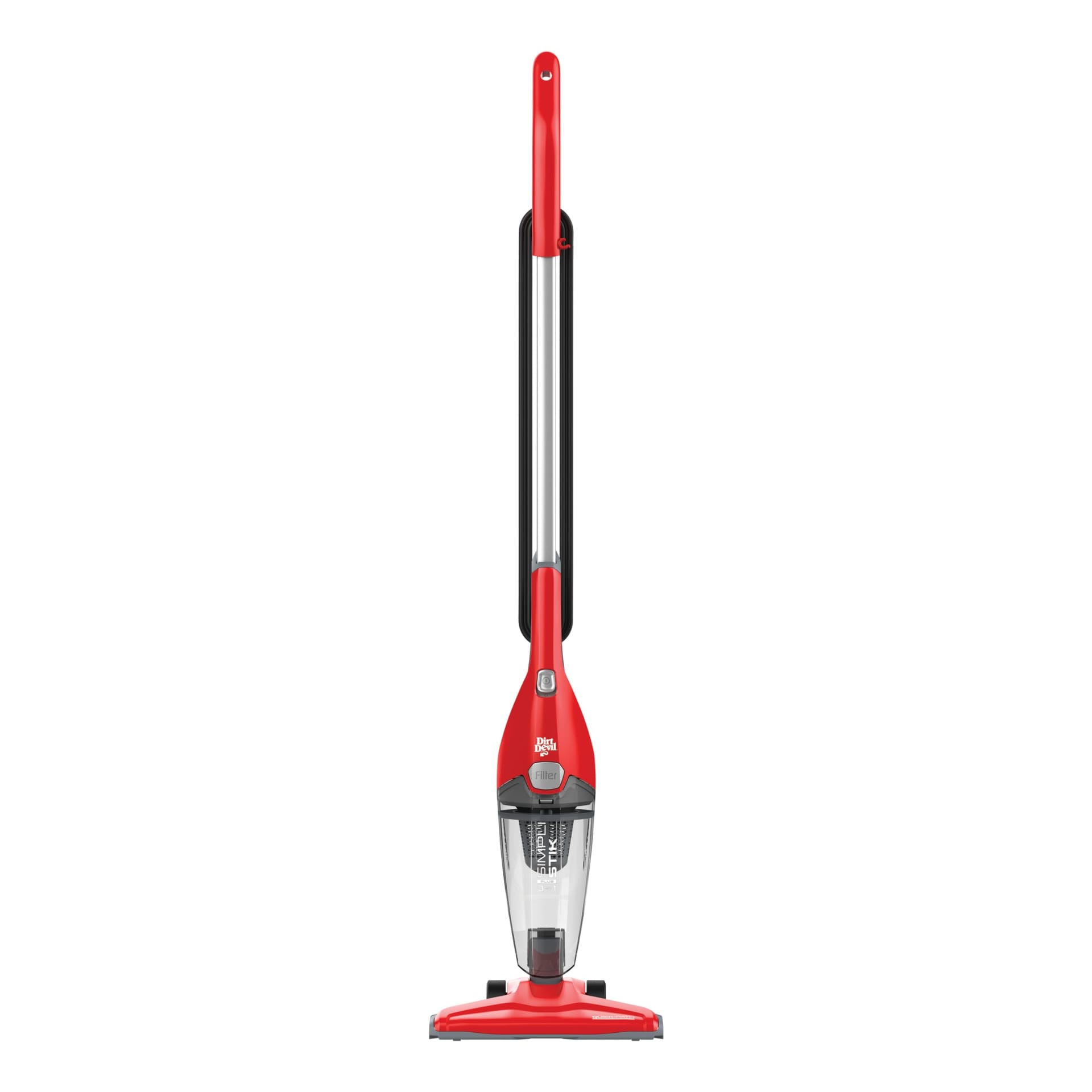 Lightweight 3-In-1 Bagless Corded Stick Vacuum for Hardwood Floors - Dirt Devil Simplistik Plus SD22010, Red