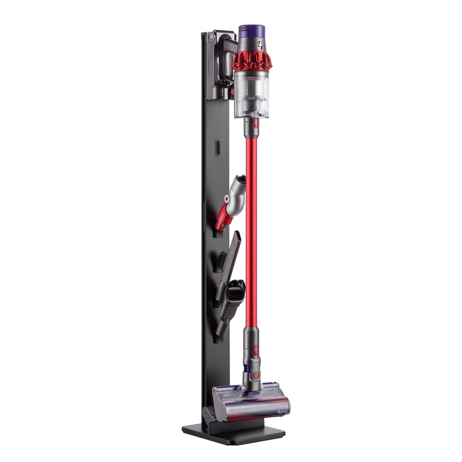 Floor-Standing Pegzone Vacuum Cleaner Stand for Dyson Gen5 V15 V12 V11 V10 V8 V7 V6 Cordless Vacuums, Metal Storage Bracket Organizer with 4 Hooks, Black