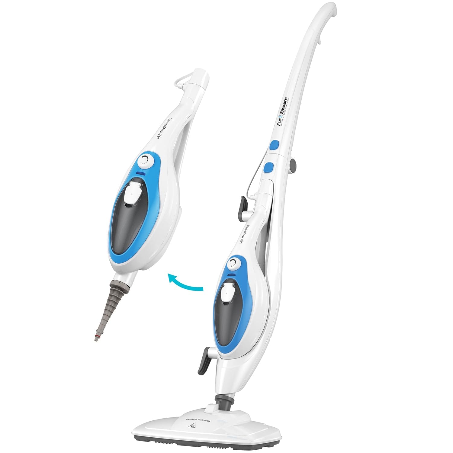 PurSteam 10-in-1 Steam Mop with Handheld Cleaner for Tile and Hardwood Floors