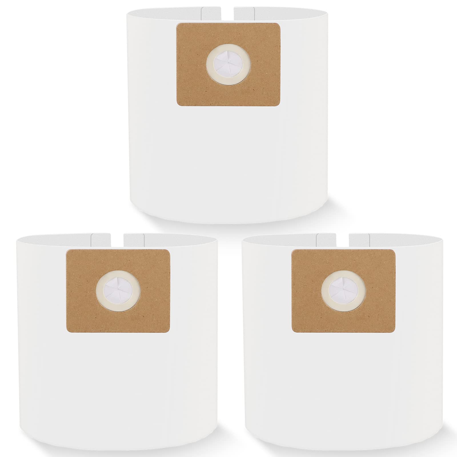 3 Pack Shop Vac 90661 Type E and Type H Vacuum Bags for 5-8 Gallon Vacs – Disposable Collection Filter Bags