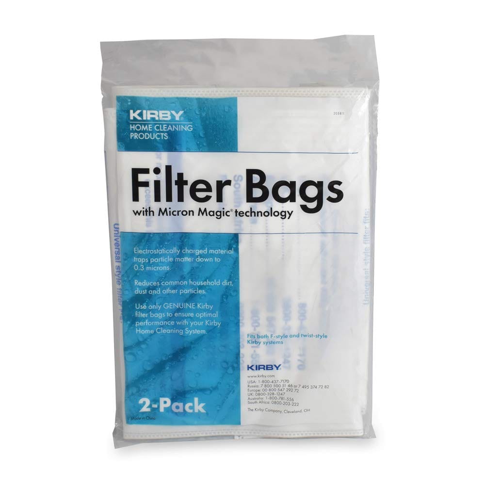 Genuine Kirby 205811 Disposable Vacuum Filter Bags 2 Pack - Compatible with Kirby Vacuum Systems