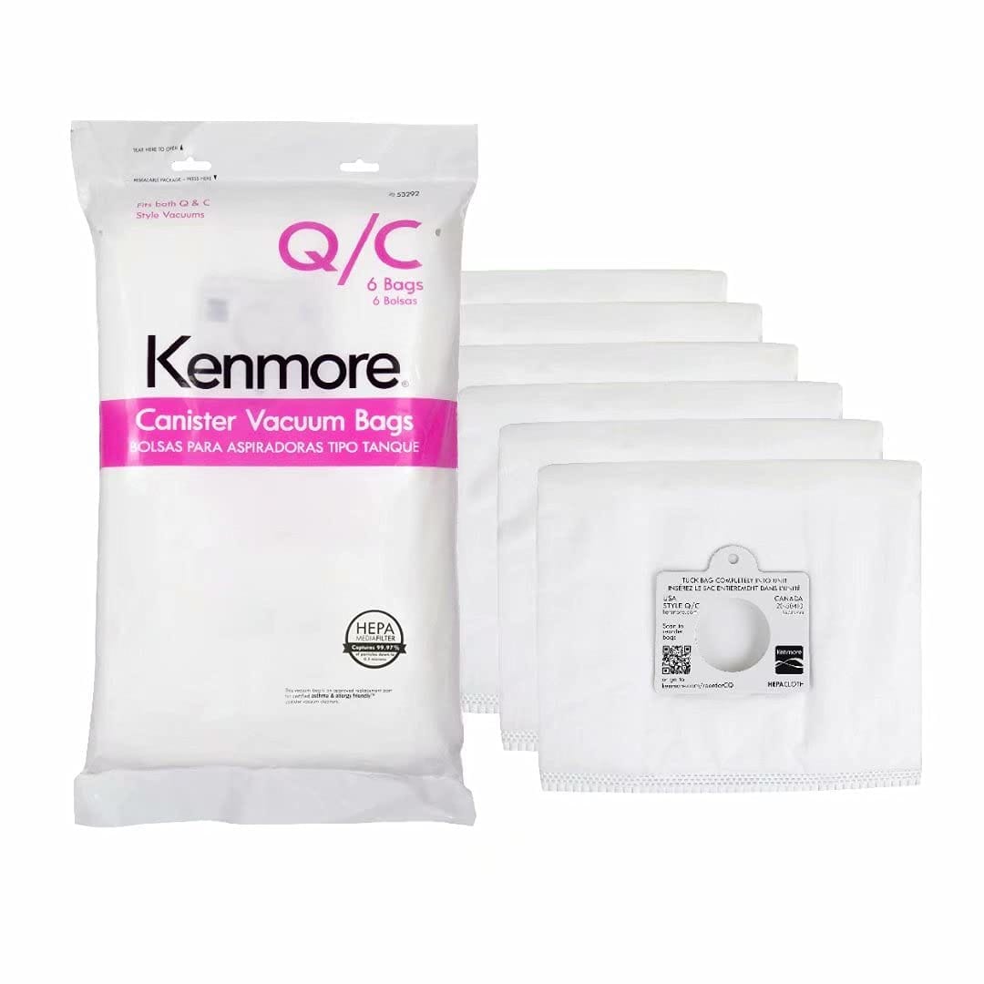 Kenmore Compatible Canister Vacuum Bags for Models 81214, 81414, 81614, 81615, 81714, 21814, BC7005, BC3005, BC2005