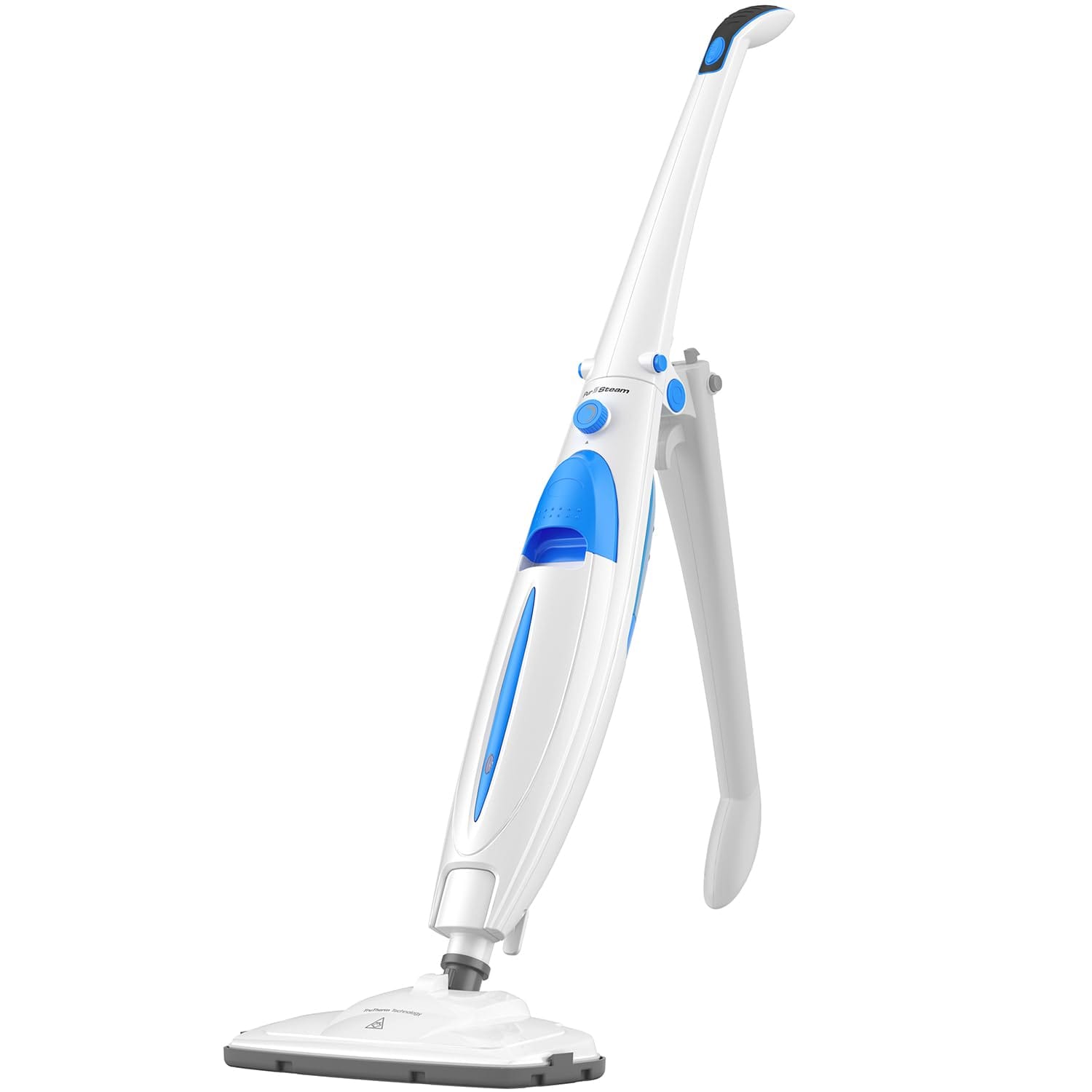 Pursteam Steam Mop for Hardwood Floors and Carpets with Swivel Head and Washable Pads, Turquoise/White