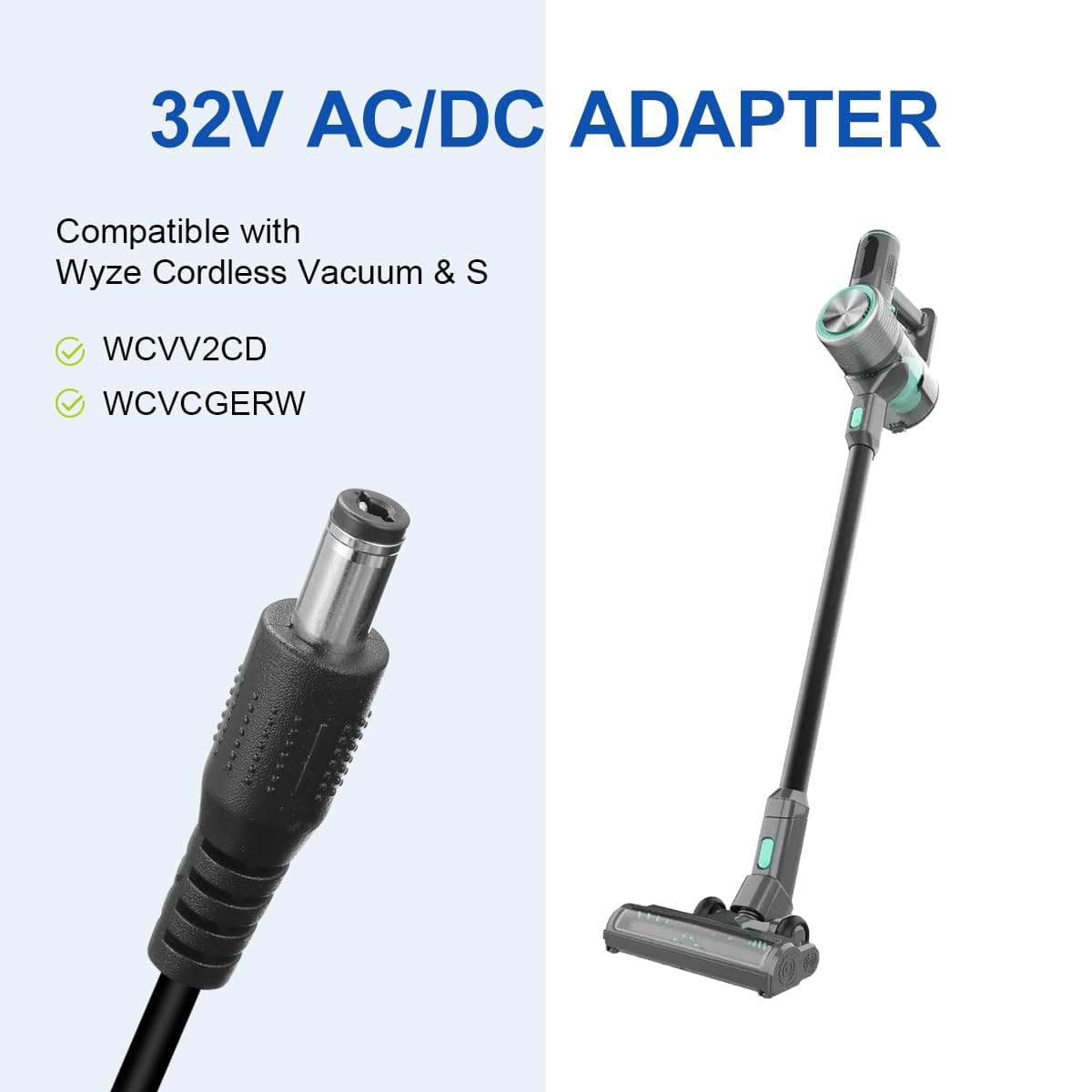 LANMU 32V Replacement Charger for Wyze Cordless Vacuum & S (Model WCVV2CD & WCVCGERW), AC/DC Adapter with 21.6V 2000mAh Li-Ion Battery Power Supply - Review Image 3