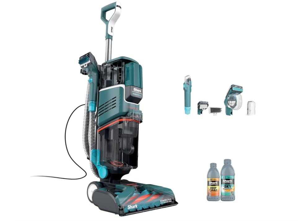 Shark R- Ex201 Carpetxpert Upright Carpet, Area Rug & Upholstery Cleaner With Stainstriker, Cyan - (Renewed)