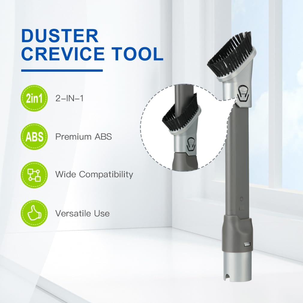 LANMU Vacuum Attachments Compatible with Shark Rocket HV301 HV322 HV300 HV320 Series Vacuum Cleaner, 2-in-1 Duster Crevice Tool Horse Hair Brush Accessories for Lightweight Vacuum Cleaners - Review Image 4