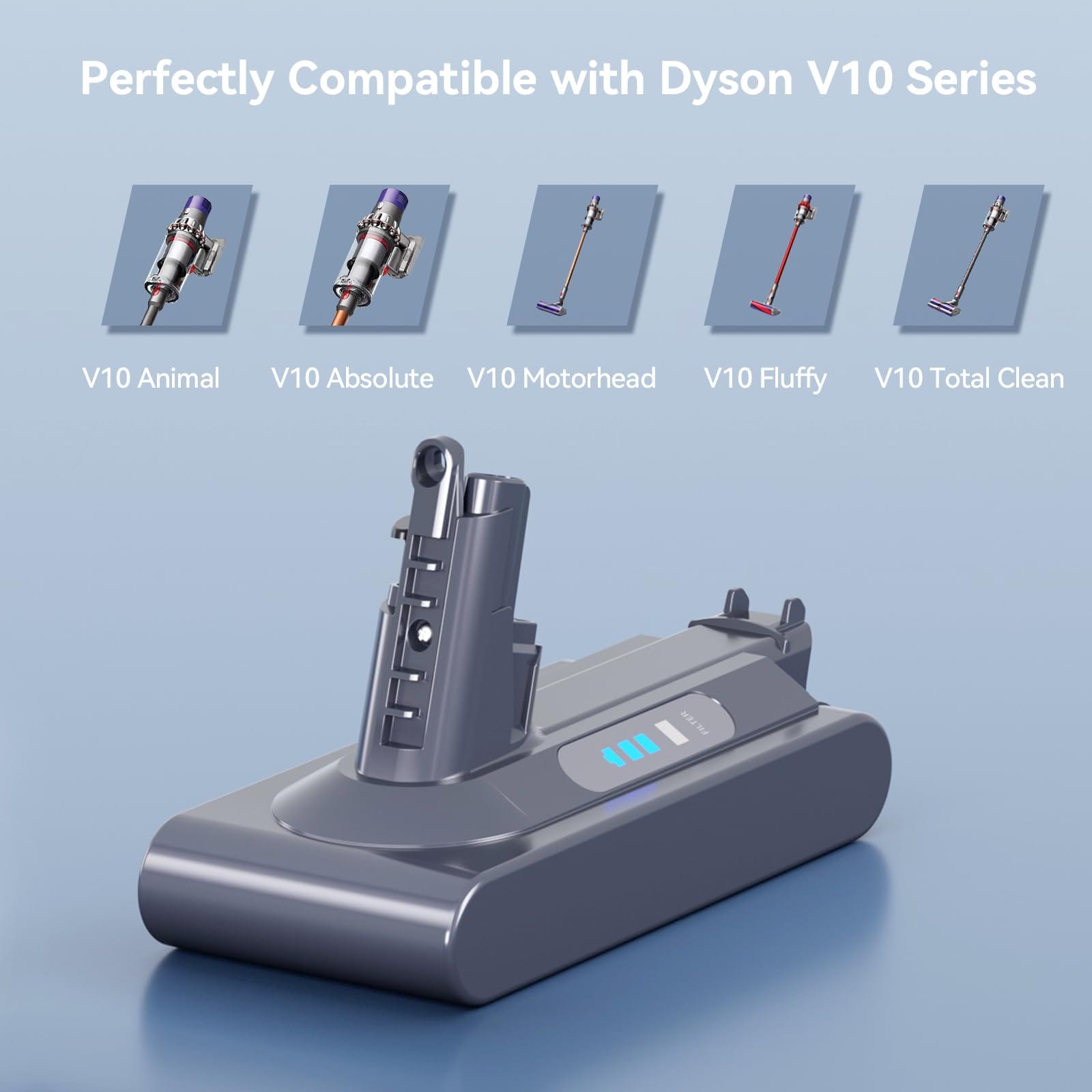 High-Capacity 25.2V 5000mAh Li-Ion Replacement Battery for Dyson V10 Vacuums - Review Image 2