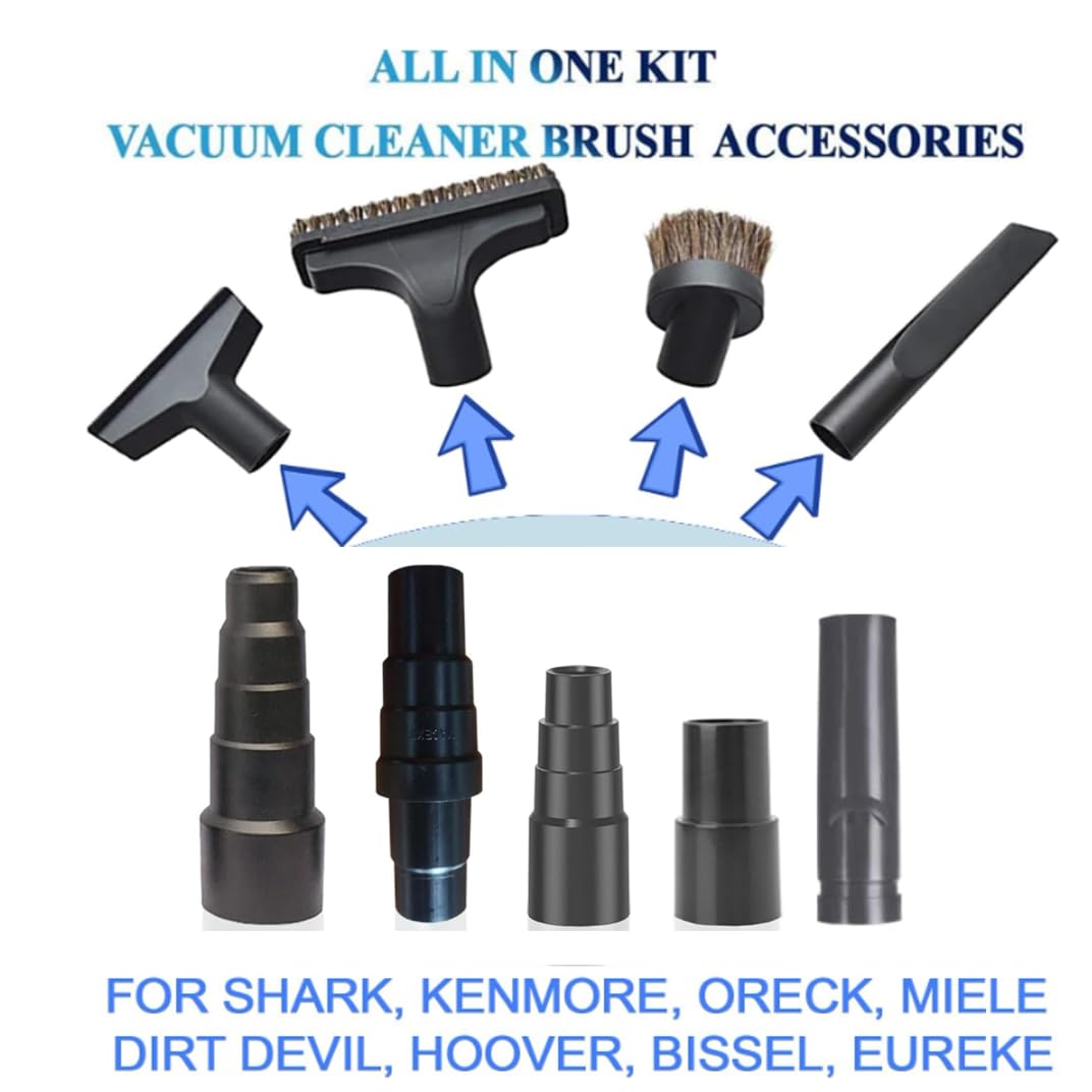 Universal Vacuum Hose Adapter Kit with Flexible Crevice Tool for Dryer Lint Vent Trap Cleaner - Household Cleaning Accessories Set for Pet Hair Vacuum - Review Image 2