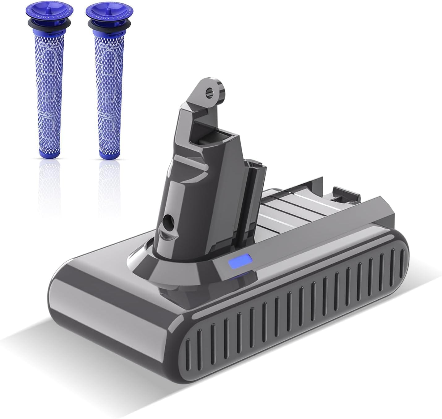 High Capacity 7000mAh 21.6V Lithium-Ion Battery Replacement for Dyson V6 - Fits Vtc4 SV03 SV04 SV05 SV06 SV07 SV09 DC58 DC59 DC61 DC62 DC72 DC74 967810 Absolute Animal Motorhead Slim Vacuum with Filters