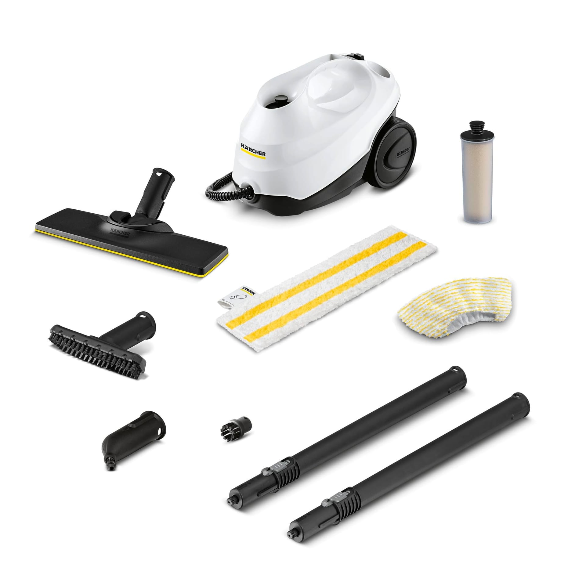 Kärcher SC3 EasyFix Steam Cleaner - Chemical-Free Multi Purpose Power Steamer for Grout, Tile, Hard Floors, Appliances - White
