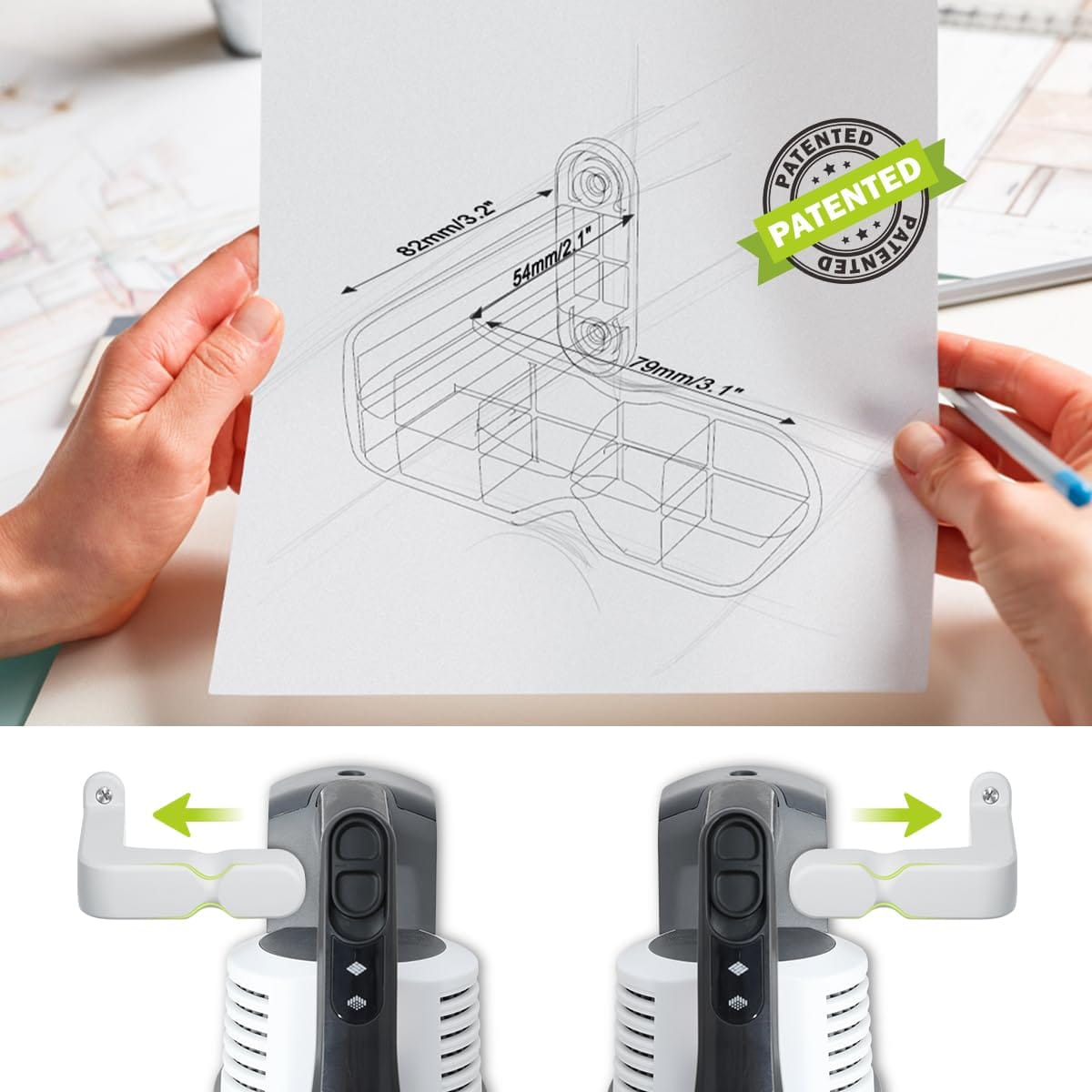 Wall Mount Holder for Shark and Dyson Cordless Stick Vacuums - Compatible with IX141, IX363Ht, IX362H, CH951, CH901, V10, V11, V12, V15 Outsize Models - Review Image 2