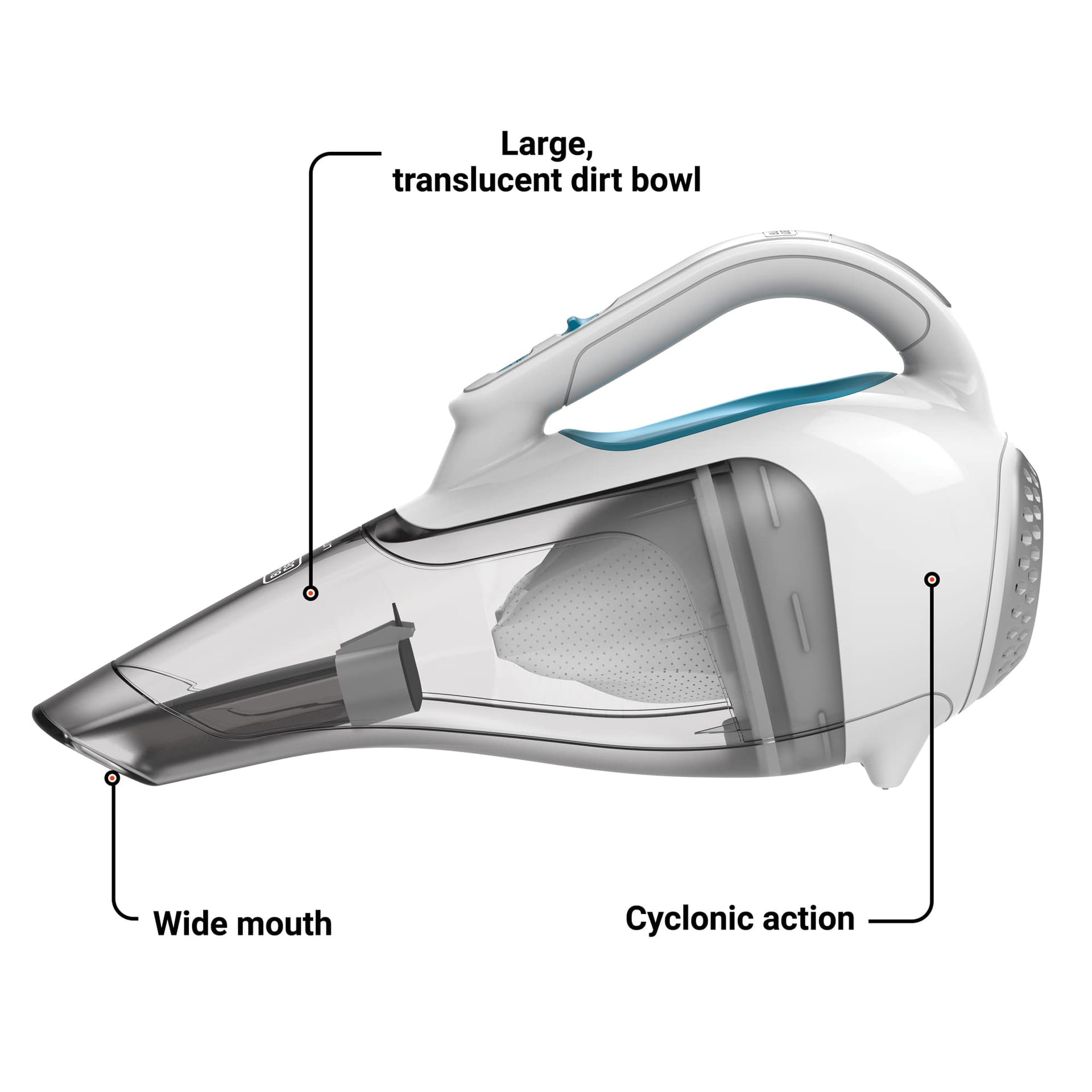 Black+Decker Dustbuster Cordless Handheld Vacuum - Lightweight Flexi Blue/Grey/White (Hhvi315Jo42) - Review Image 3