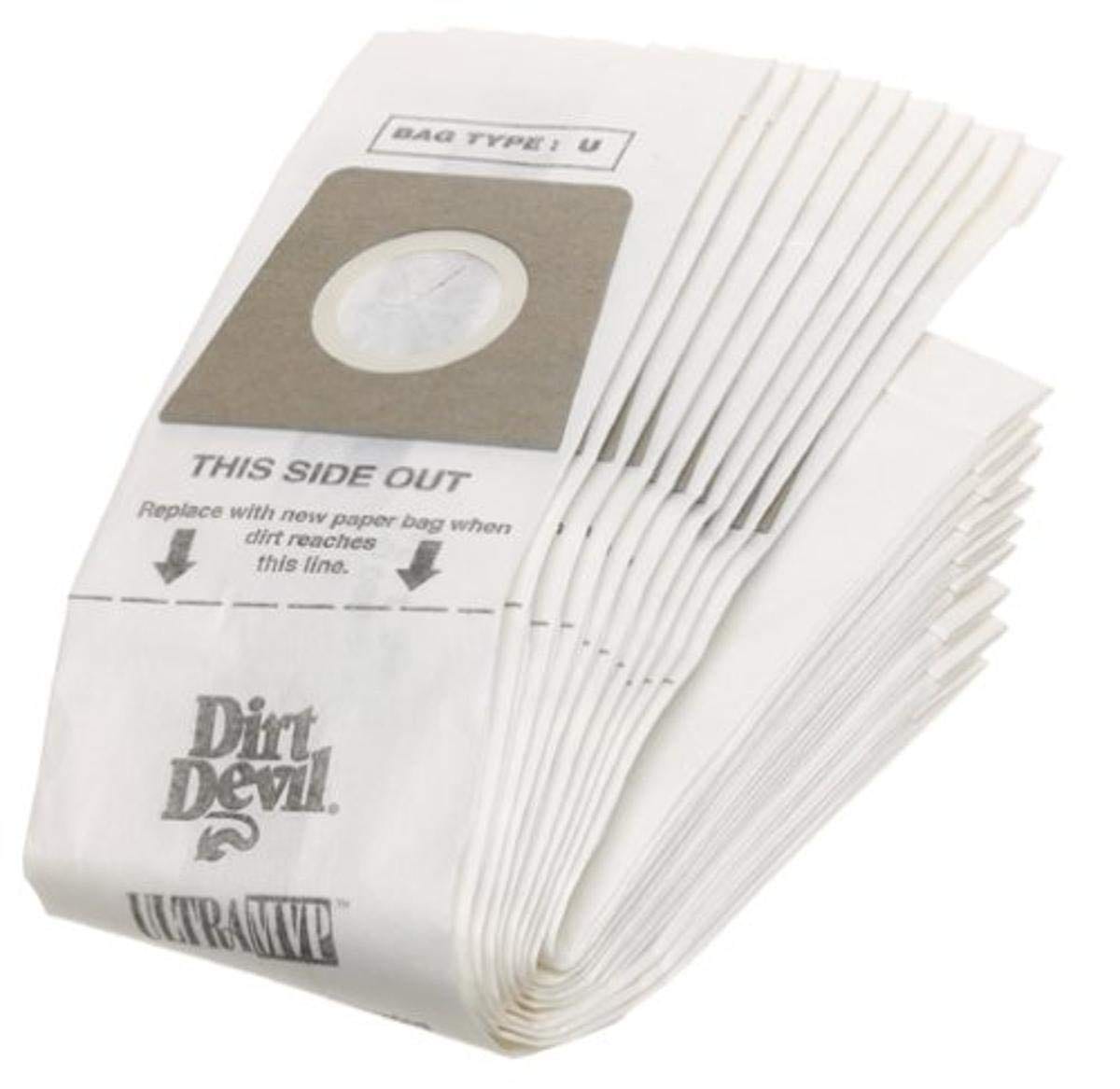 Dirt Devil Type U Vacuum Cleaner Bags 10-Pack, 3920048001 - Compatible with Swivel Glide Upright Models