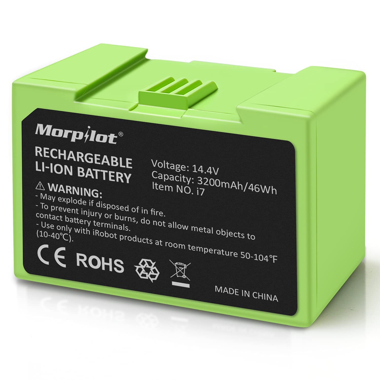 Morpilot 14.4V 3200mAh I7 Battery Replacement for iRobot Roomba E and I Series