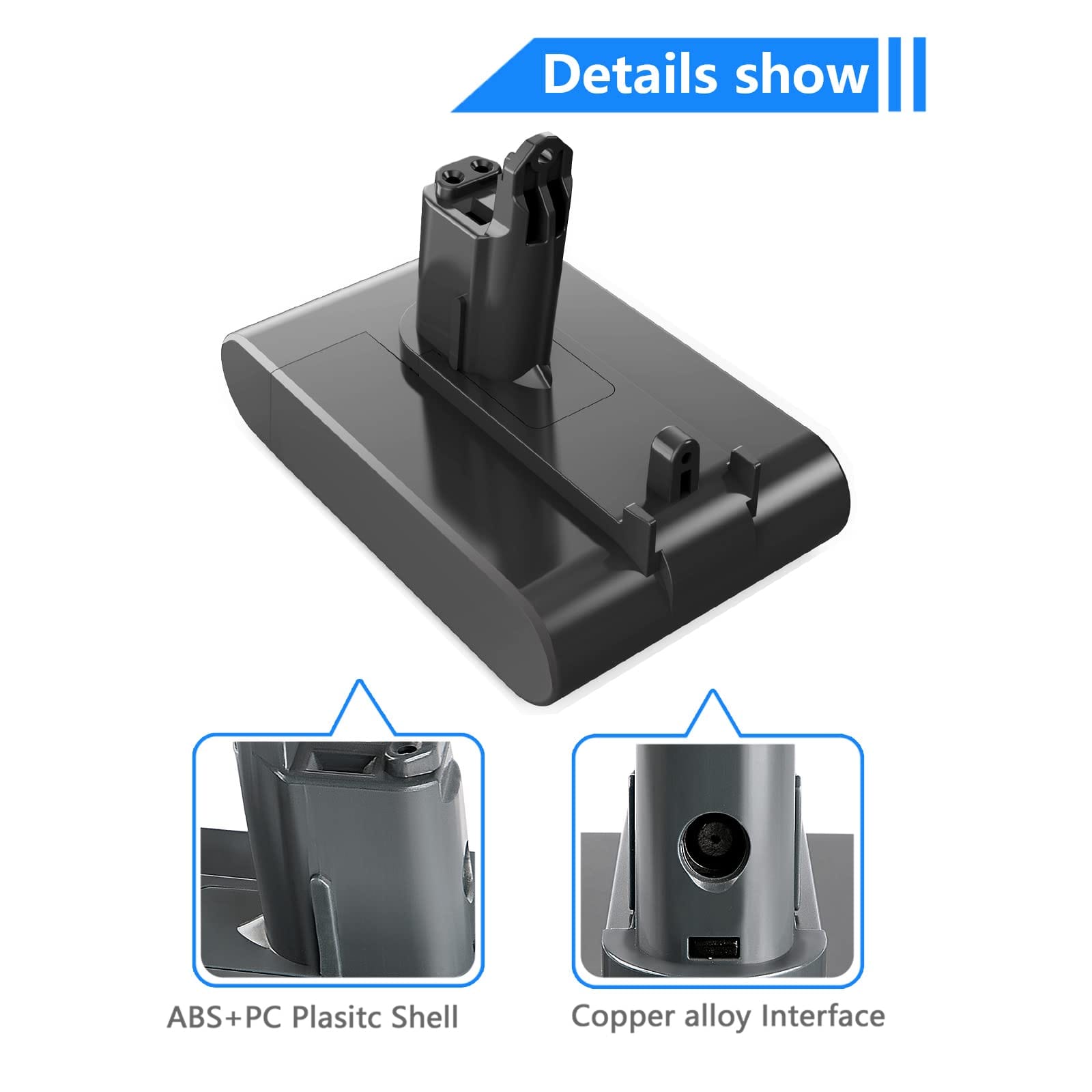 Upgraded 6000mAh Type B 22.2V Lithium-Ion Battery Replacement for Dyson Handheld Vacuum Cleaners DC31 DC35 DC44 DC31 DC34 - Compatible with 917083-01 202932-02 - Review Image 5