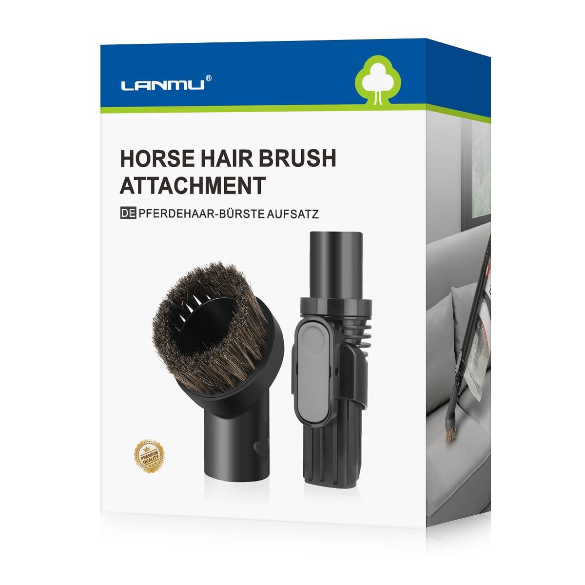 Lanmu Horse Hair Brush Attachment Compatible with Shark IX141, IZ362H, IZ363HT Cordless Pet Stick Vacuum, 32mm Universal Dust Brush Adapter
