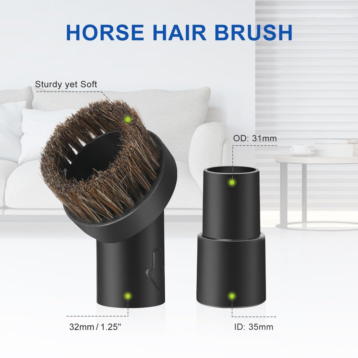 LANMU Vacuum Attachments Compatible with Shark Rocket HV301 HV322 HV300 HV320 Series Vacuum Cleaner, 2-in-1 Duster Crevice Tool Horse Hair Brush Accessories for Lightweight Vacuum Cleaners - Review Image 2