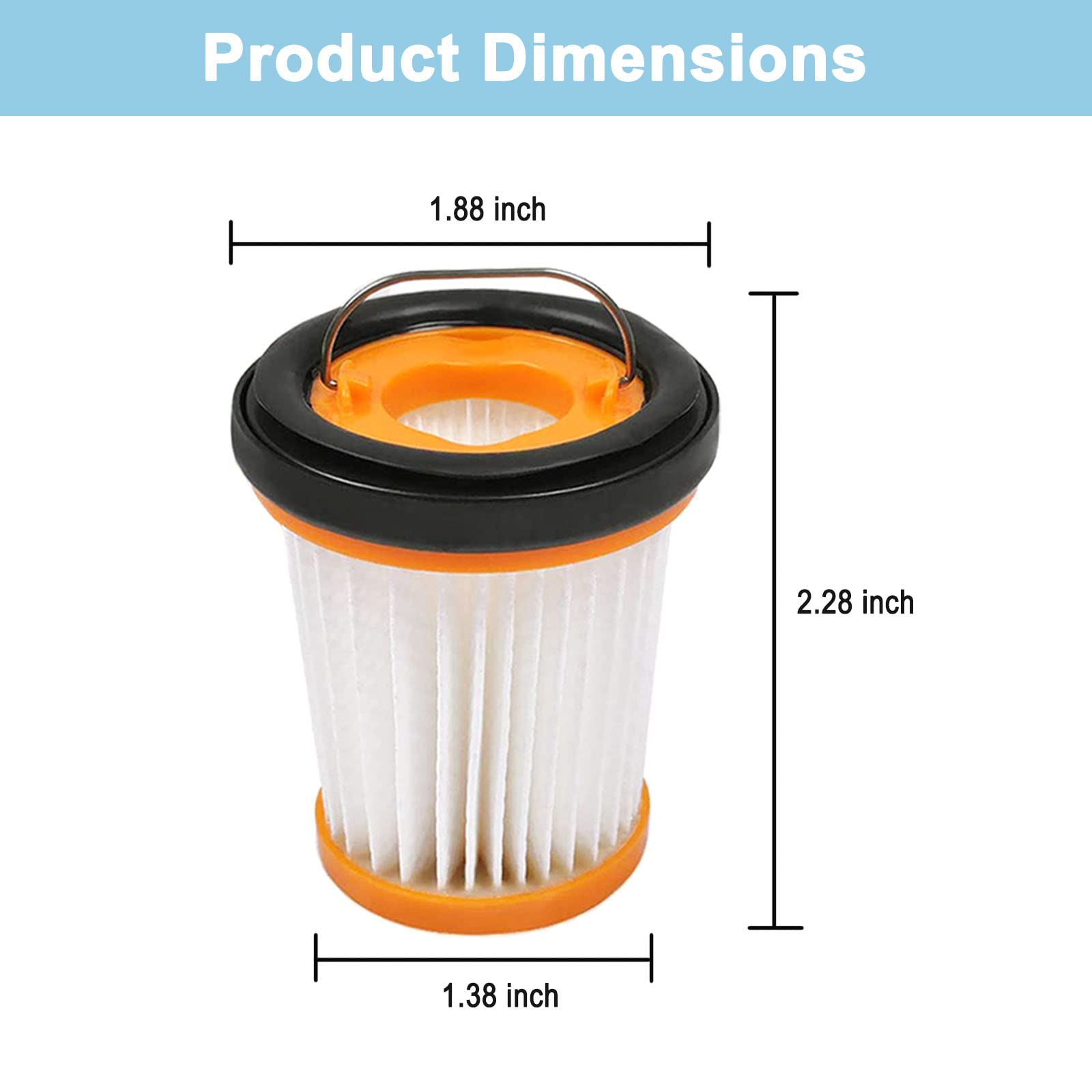8 Pack Replacement Vacuum Filters for Shark Wandvac Ion W1 S87 Handheld Vacuum, Compatible with Wv200, Wv201, Wv205, Wv220 - Compare to XHFWV200 - Review Image 3
