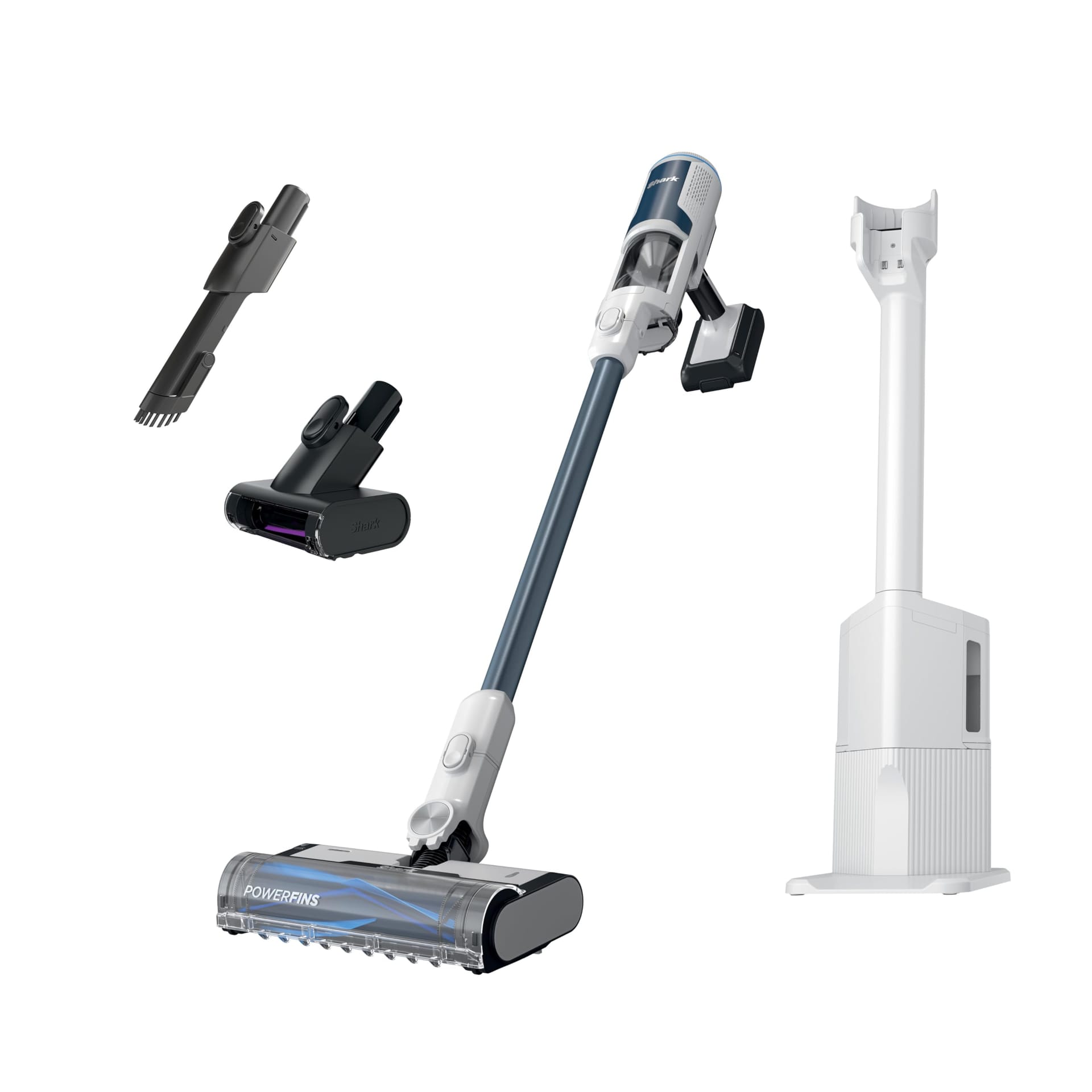 Shark Clean Lightweight Cordless Vacuum Cleaner with HEPA Filter, Auto-Empty System, Powerful Suction - White