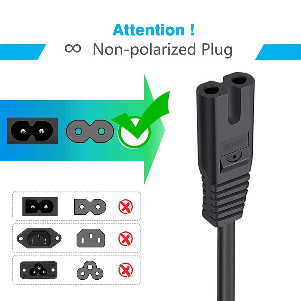 Achower Premium Quality UL Certified 2 Prong Power Cord Cable for Irobot Roomba Integrated Home Base Charging Dock - 6Ft Extension [Compatible with 500, 600, 700, 800, 900 Series] - Review Image 5