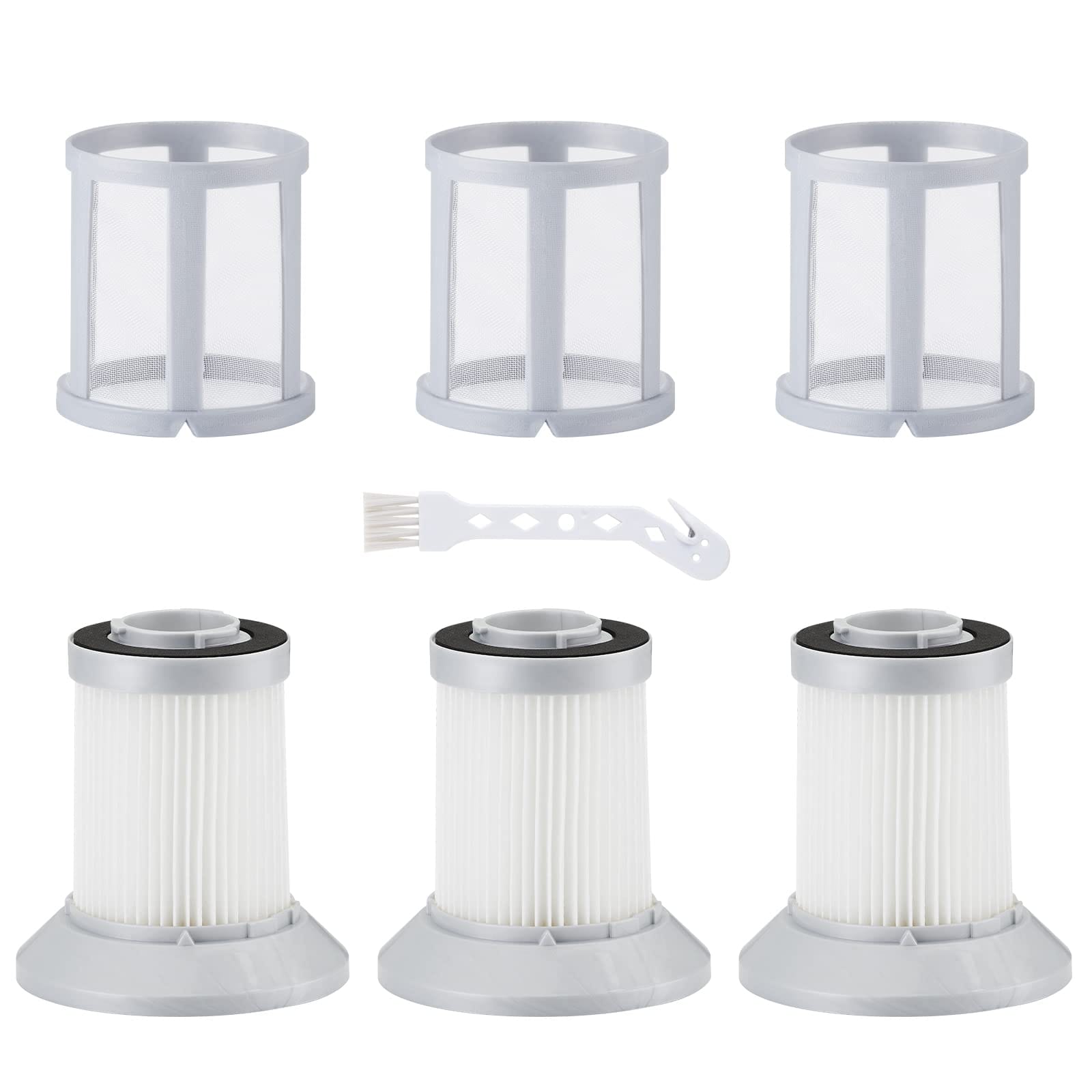 3 Pack High Efficiency Filters for Bissell Zing & Powerforce Bagless Canister Vacuum 2156A/1665/16652/1665W - Replacement Filters with Cleaning Brush