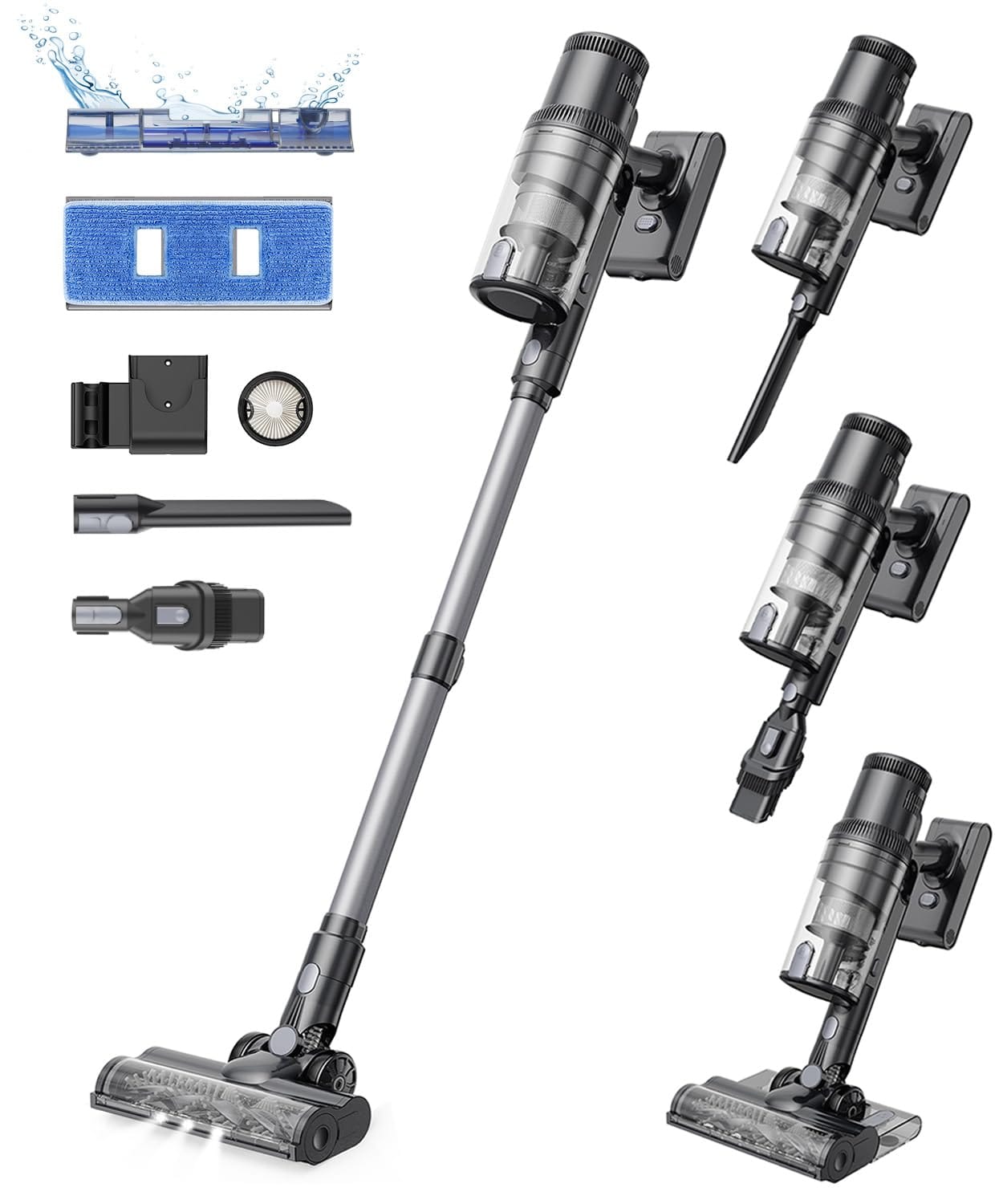 Proscenic P11 Cordless Vacuum and Mop Combo for Home - High Suction Wet Dry Vacuum, Lightweight Stick Vacuum with LED Display