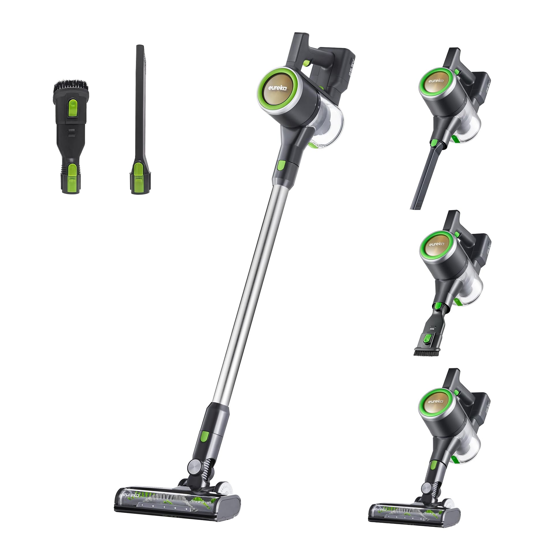 Eureka RapidClean Ultra Cordless Stick Vacuum Cleaner - Lightweight & Powerful Handheld Vacuum for Hard Floors, Rechargeable with Efficient Suction - NEC370GR Moss Green