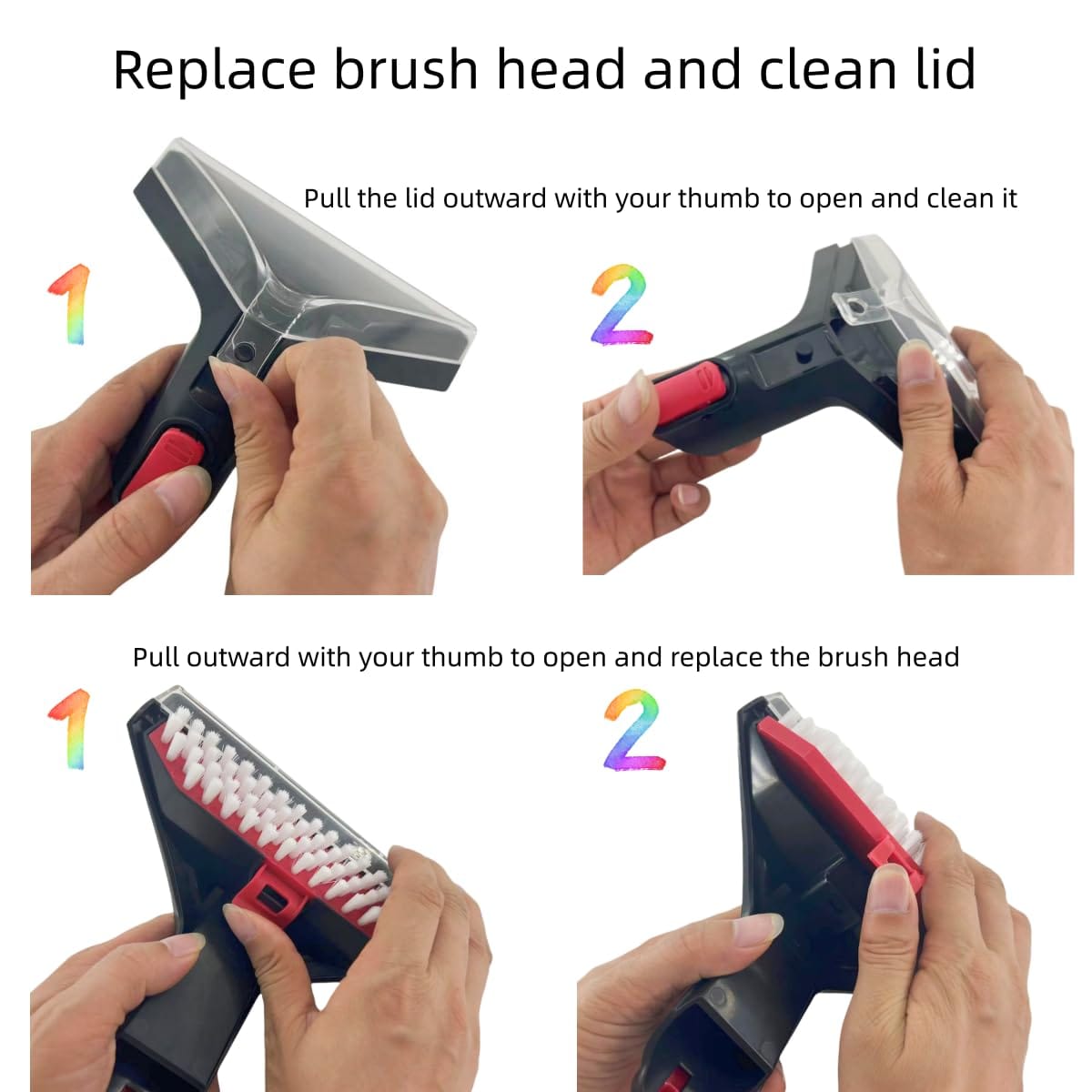 ** Replacement Parts Hoover Cordless Stick Vacuum Brush for FH14050 & FH15000V - Tough Stain Tool Attachments (1+2)

**DESCRIPTION:** 
Upgrade your Hoover CleanSlate Portable Machine with this high-quality replacement brush set compatible with models FH14050, FH15000V, FH14052, BH14000V, FH14000, FH14010, and FH14020. Made of durable materials with strong wear resistance, these attachments are designed to tackle tough stains on sofas, stairs, and carpets. The package includes a cleaning brush tool and two additional slippery brushes for versatile cleaning options.

These replacement parts are easy to install without the need for any tools - simply insert into the joint for a seamless setup. The transparent lid can be easily removed for cleaning and reattached after maintenance. Please note that this is not a Hoover OEM product, but it is designed for perfect compatibility with Hoover machines.

For any inquiries or issues, feel free to reach out to our customer service team. We guarantee a 30-day return warranty to ensure your satisfaction. Trust in our lightweight and efficient brush replacements to keep your vacuum performing at its best. - Review Image 5