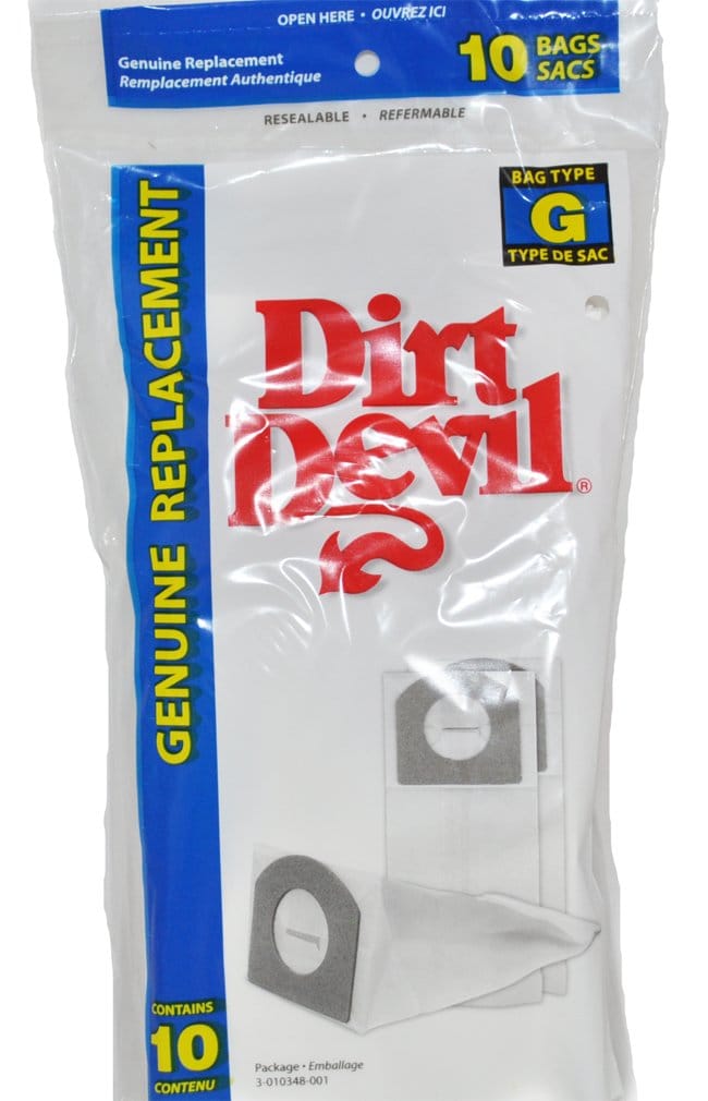 Dirt Devil Hand Vac Style G Paper Vacuum Bags, 10-Pack Micro-Filtration Bags Part # 3010348001