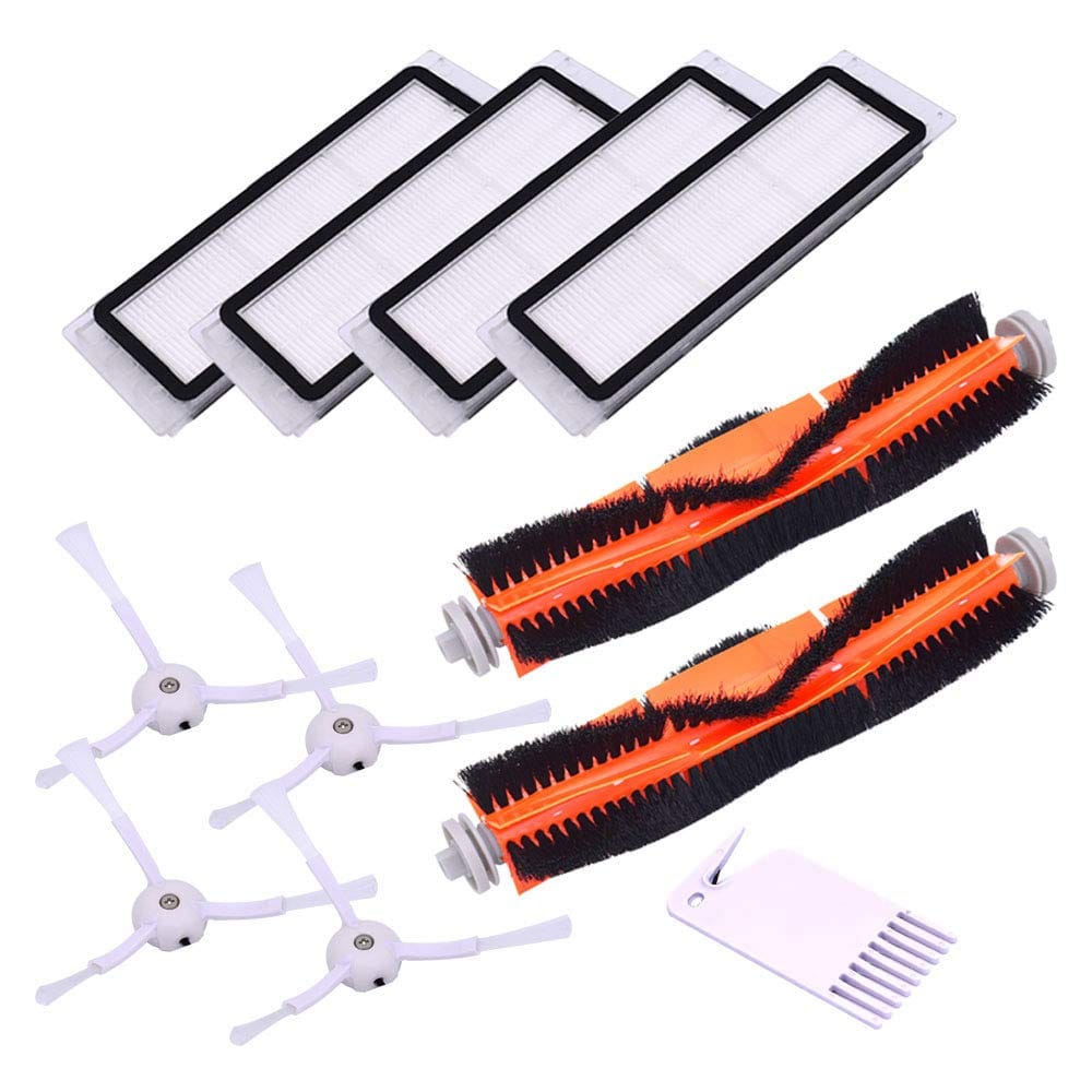 Neutop Replacement Kit for Roborock S6 S6 Pure S5 S5 Max S4 - 2 Main Brush 4 Filter 4 Side Brush 1 Cleaning Tool