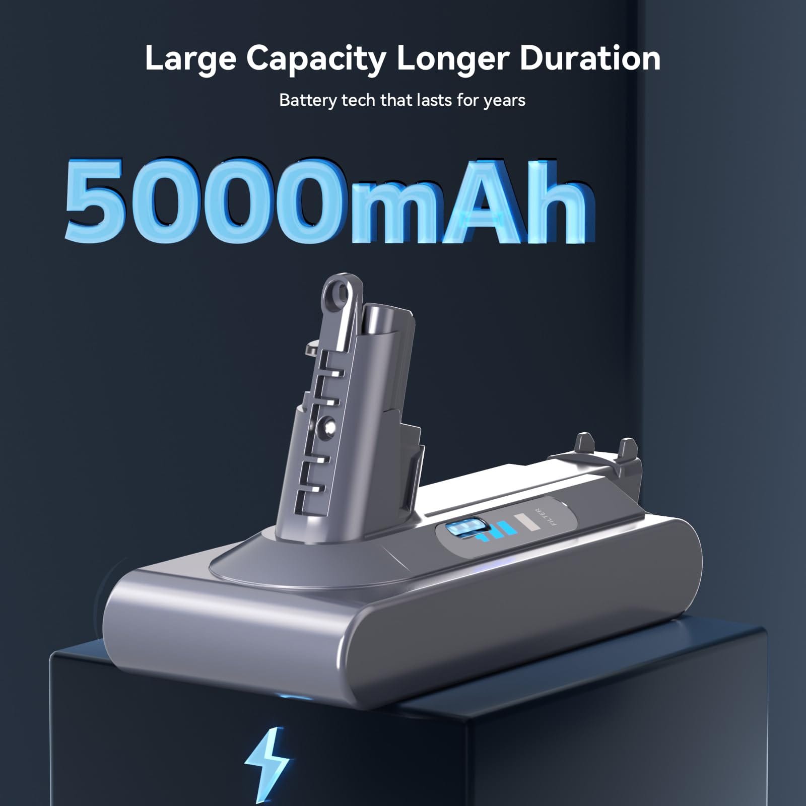 High-Capacity 25.2V 5000mAh Li-Ion Replacement Battery for Dyson V10 Vacuums - Review Image 3